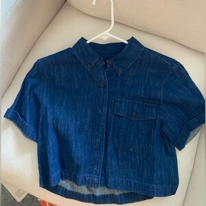 J. Crew cropped denim shirt